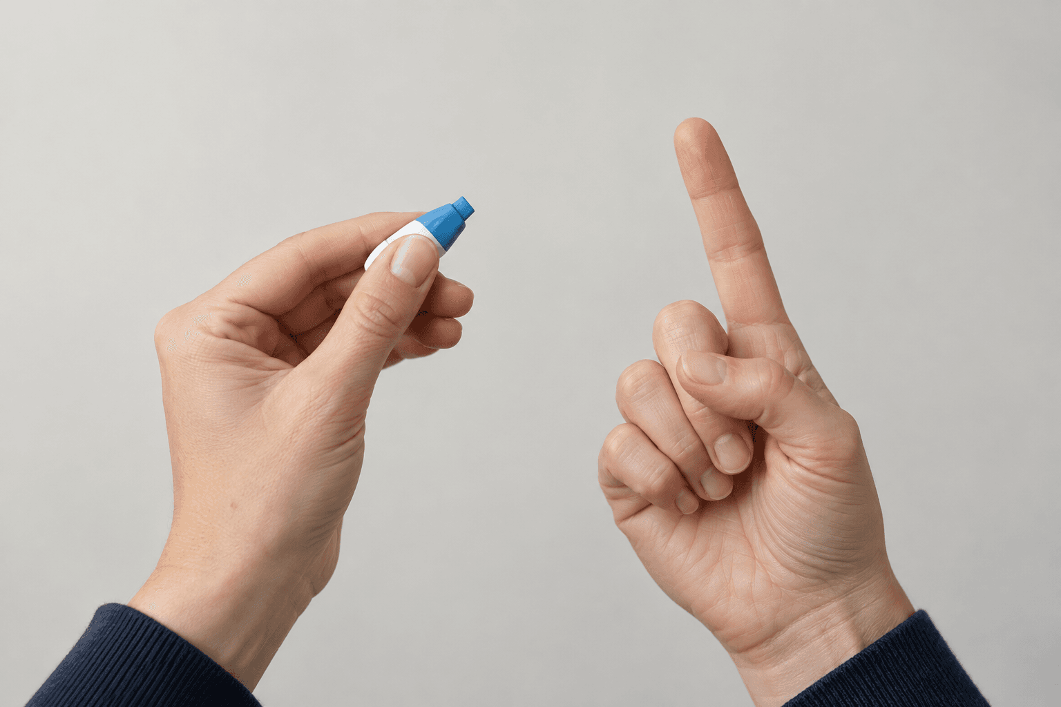 Illustration of finger-prick sample collection with a safety lancet